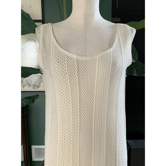 wear about women petite ivory crochet Lace sleeveless maxi coverup Y - Picture 2 of 8